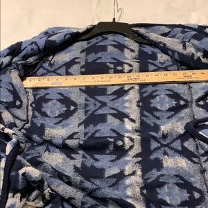 Lucky Brand Blue Geometric Open Front Cardigan